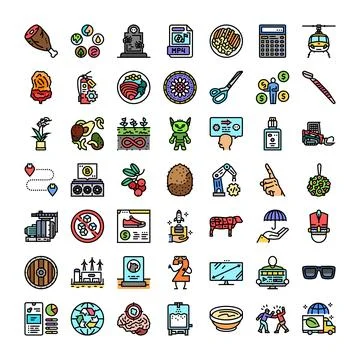 Diverse icon set exploring modern digital and lifestyle concepts イラスト素材
