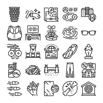 Diverse icon set exploring modern human life activities Stock Illustration