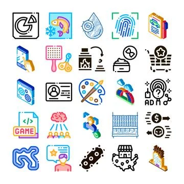 Diverse icon set exploring various modern concepts 스톡 일러스트
