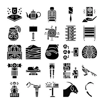 Diverse icon set exploring various abstract concepts Stock Illustration