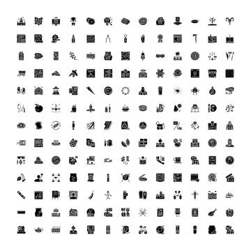 Diverse icon set exploring various modern concepts and themes 스톡 일러스트