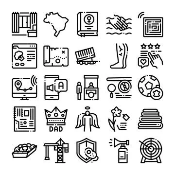 Diverse icon set mapping modern life concepts Stock-Illustration