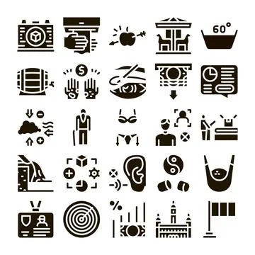Diverse icon set representing business, health, and lifestyle concepts Stockillustratie
