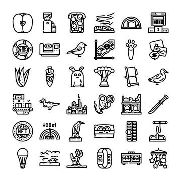Diverse icon set representing digital and physical life Stock Illustration