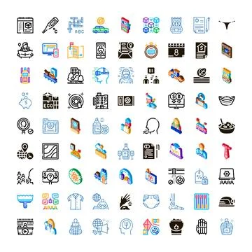 Diverse icon set representing many modern concepts and services Stockillustratie