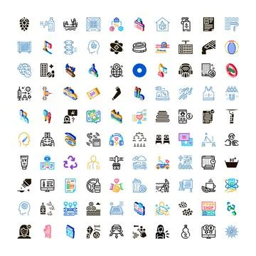 Diverse icon set representing various business concepts Stock Illustration
