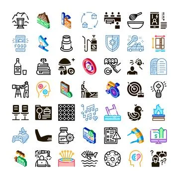 Diverse icon set representing various life areas Stock Illustration