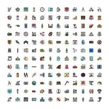 Diverse icon set representing various modern concepts イラスト素材