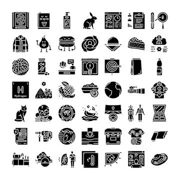 Diverse icon set representing various modern concepts and themes Ilustración de archivo