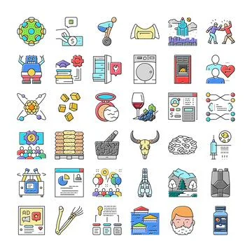Diverse icon set representing various life aspects イラスト素材
