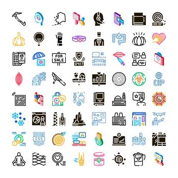 Diverse icons collection representing various business concepts Illustrazione stock