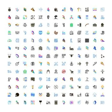Diverse icons collection representing various concepts and themes 스톡 일러스트