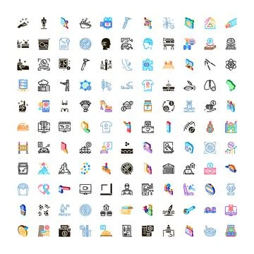 Diverse icons collection representing various concepts and themes イラスト素材