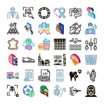 Diverse icons collection representing various services and concepts Illustration