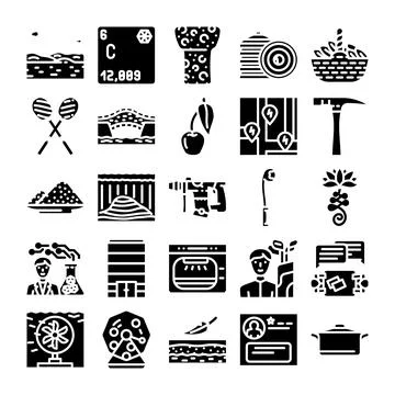 Diverse icons featuring everyday objects and technology concepts Stock Illustration