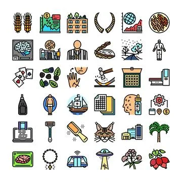 Diverse icons representing various concepts illustration collection イラスト素材