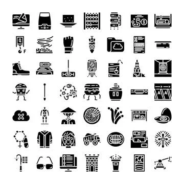 Diverse icons set representing various modern concepts イラスト素材