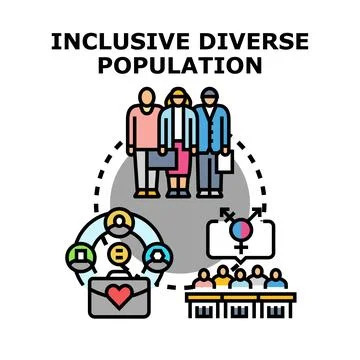 Diverse inclusive population finding workplace equality concept Illustration