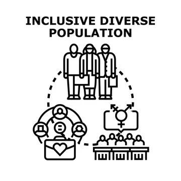 Diverse inclusive population finding workplace equality concept Stock Illustration