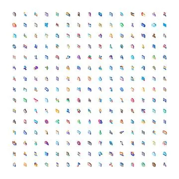 Diverse isometric icon collection for digital design Stock Illustration