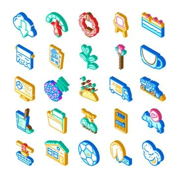 Diverse isometric icons pack representing various concepts 스톡 일러스트