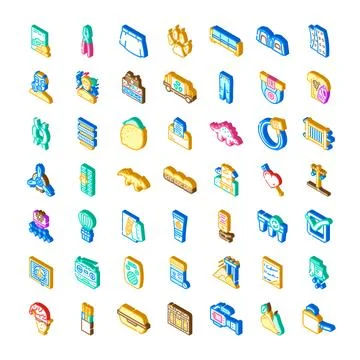 Diverse isometric icons presenting various objects and concepts イラスト素材