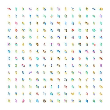 Diverse isometric web icons presenting multiple concepts イラスト素材