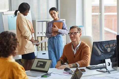 Diverse IT Development Team Working in Office Stock Photos