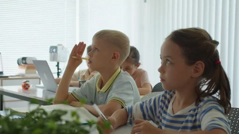 Diverse Kids Having IT Class at School Stock Footage 280536714