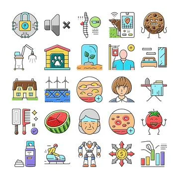 Diverse life elements concept vector icons set イラスト素材