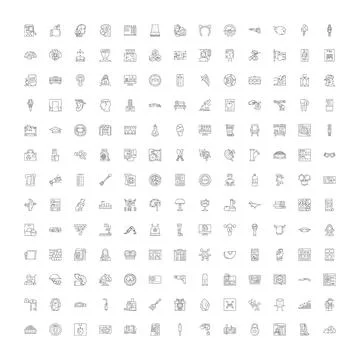 Diverse line icon collection for user interface design Stock Illustration