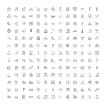 Diverse line icon collection for web interfaces Illustrazione stock