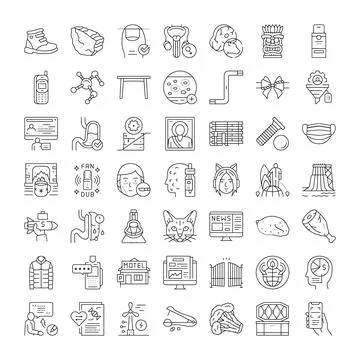 Diverse line icon collection for web and mobile apps 스톡 일러스트
