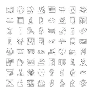 Diverse line icon set for web and app design Illustrazione stock
