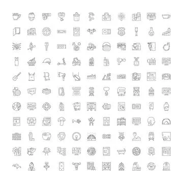 Diverse line icons collection vector for web and graphic design Illustrazione stock