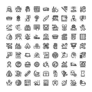 Diverse line icons collection for web and applications 스톡 일러스트