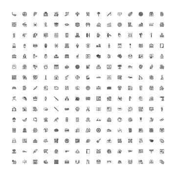 Diverse line icons collection for web and user interface イラスト素材