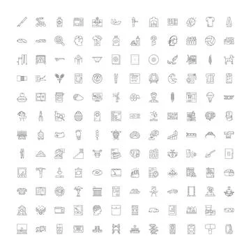 Diverse line icons creating a collection of concepts 스톡 일러스트