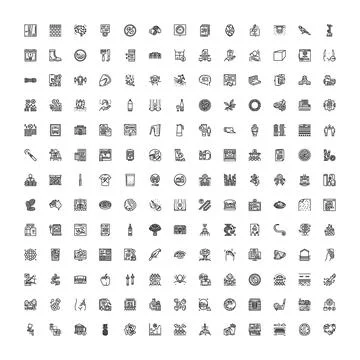 Diverse line icons creating a design collection Illustrazione stock