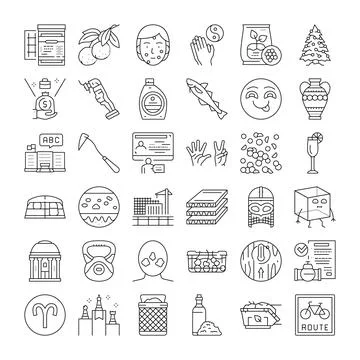 Diverse line icons set for user interface design Illustrazione stock