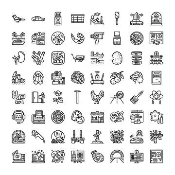 Diverse line icons for user interface and apps Stock Illustration