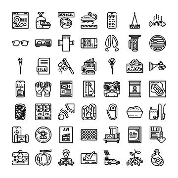 Diverse line icons for various applications Stock Illustration
