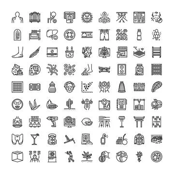 Diverse linear icon set offering infographic symbols Stock Illustration