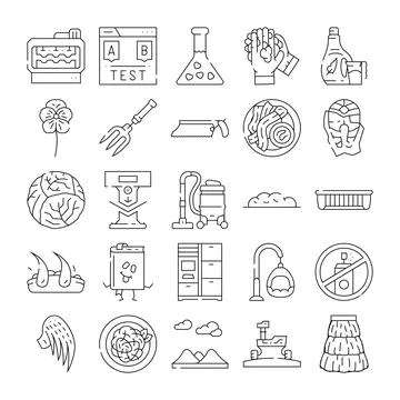 Diverse linear icons collection for web and apps Stock Illustration