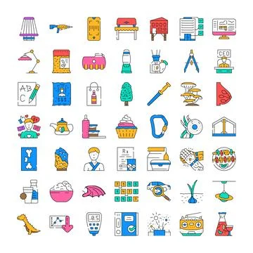 Diverse linear vector icon set for web design Stock Illustration