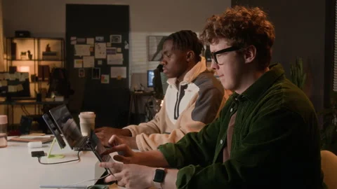 Diverse Male Programmers Working on Software Development in Office Stock-Footage 336716778