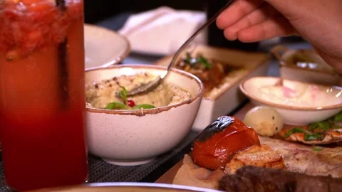 Diverse Middle Eastern Meal Stock Footage 318310122