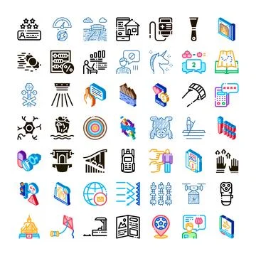 Diverse modern abstract collection of user interface icons Stock Illustration