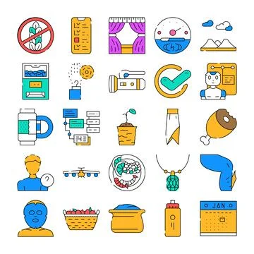 Diverse modern concepts collection flat line icons イラスト素材