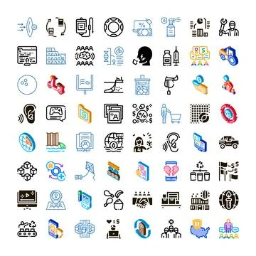 Diverse modern concepts collection isometric glyph icon set Stock Illustration